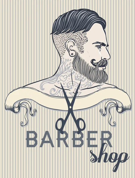 Loja Hipster Barbeiro —  Vetores de Stock