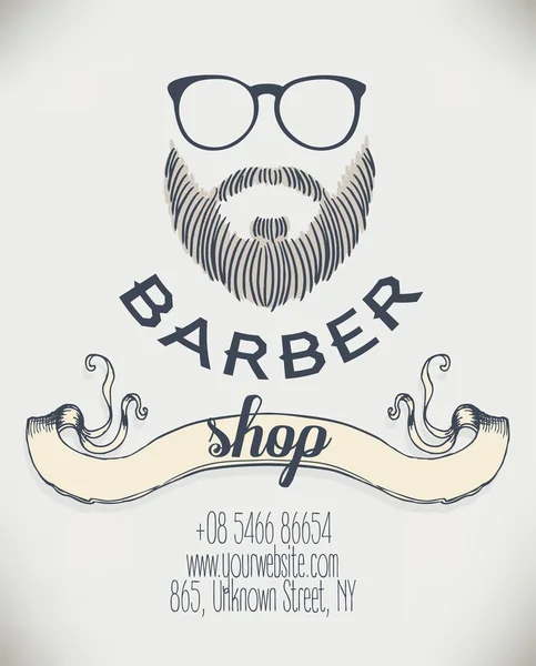 Hipster Barbeiro Shop cartão de visita — Vetor de Stock