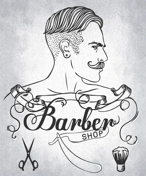 Hipster Barber Shop Tarjeta de visita — Archivo Imágenes Vectoriales