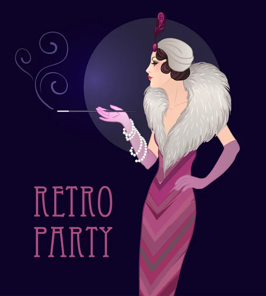 Retro Party Einladung Design-Vorlage. — Stockvektor