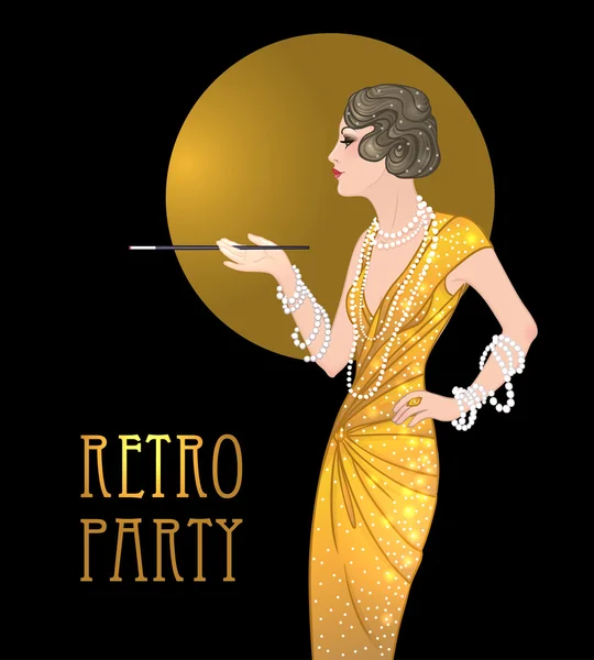 Retro Party Einladung Design-Vorlage. — Stockvektor