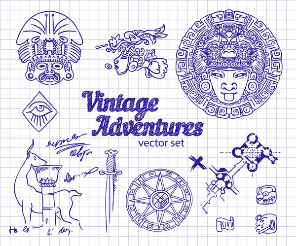 Vintage dobrodružství: Designové prvky — Stockový vektor