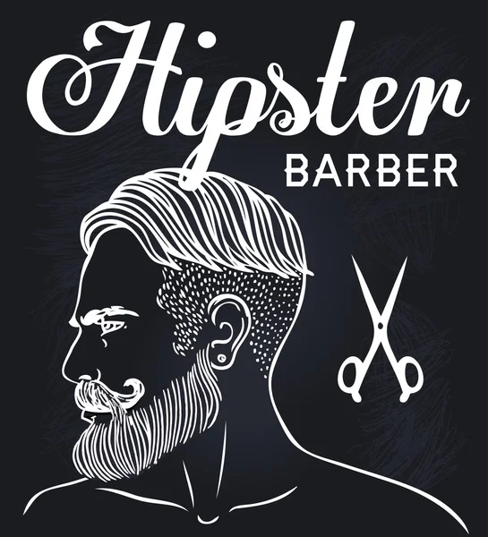 Hipster Barbeiro Shop cartão de visita — Vetor de Stock