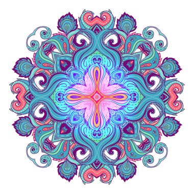 Çiçek Hint yuvarlak desenli mandala