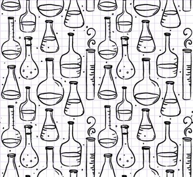 Back to school: test tubes pattern