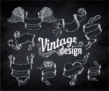 Vintage dekoratif tasarım öğeleri.