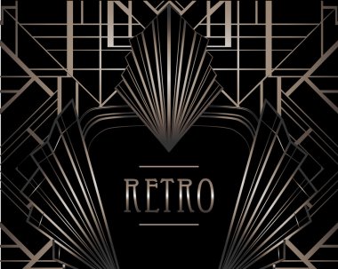 Art deco geometrik retro desen
