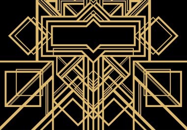 Art deco geometrik retro desen
