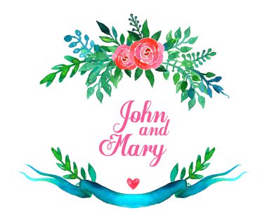 Boho stil düğün davet şablonu