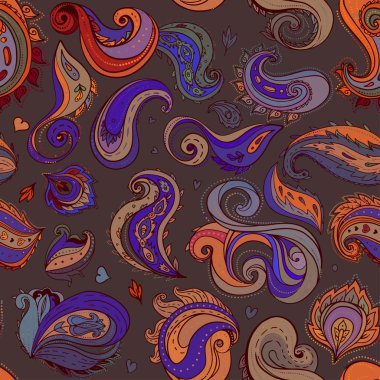 Çiçek Hint desenli Seamless Modeli