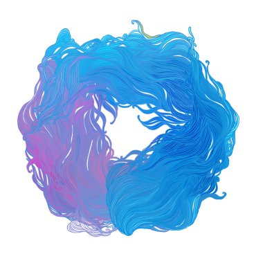 Saç veya dalgalar desenli dekoratif çerçeve.