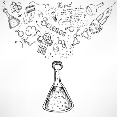 Ampul bilim öğrenme sembolleri.