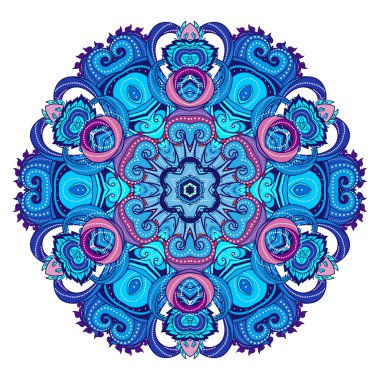 Çiçek Hint yuvarlak desenli mandala