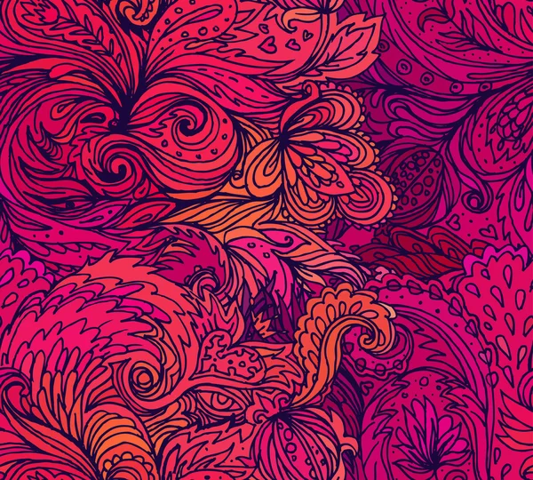 Paisaje floral patrón sin costuras — Vector de stock