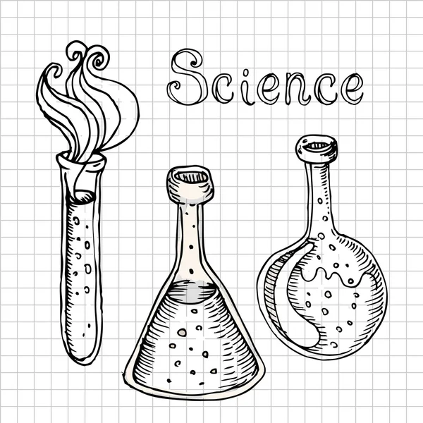 回到学校: 实验室试管 — 图库矢量图片