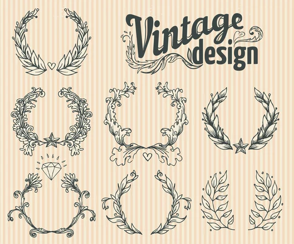 Ensemble d'éléments design vintage. — Image vectorielle