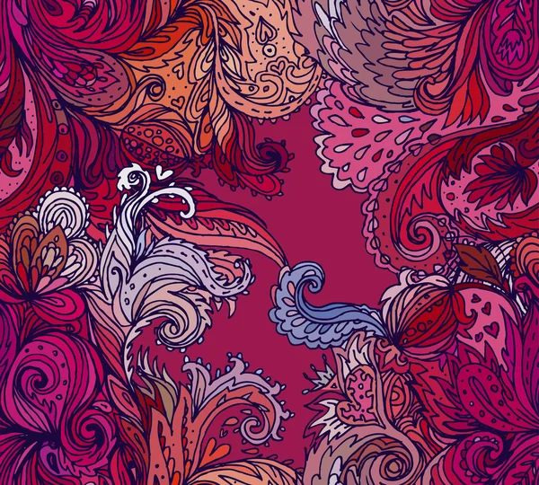 Motif sans couture paisley floral — Image vectorielle