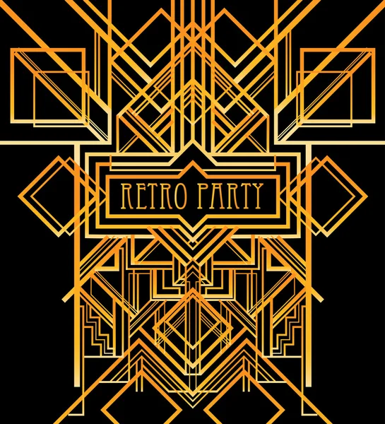 Art deco geometrische retro patroon — Stockvector