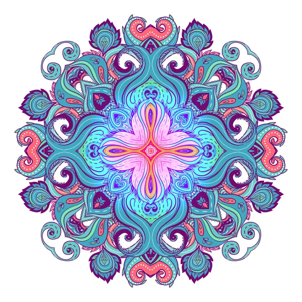 Çiçek Hint yuvarlak desenli mandala