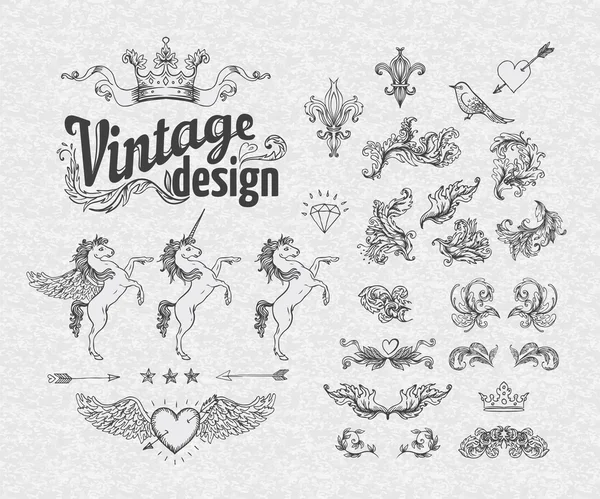 Vintage design prvky sada: stuhy. — Stockový vektor