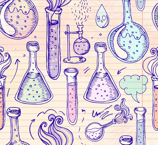 Retour à l'école : objets de laboratoire de science — Image vectorielle