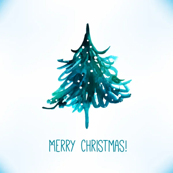 Watercolor Christmas tree — Stock Vector