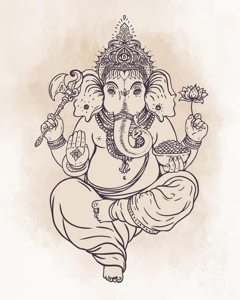 Señor hindú Ganesha. — Vector de stock