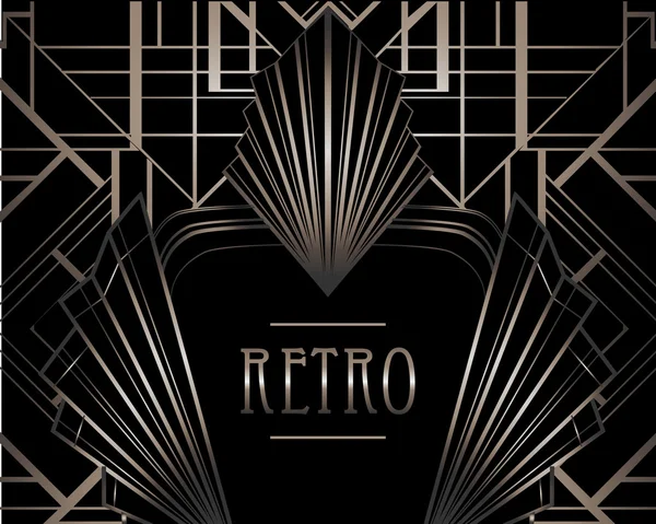 Art deco geometrische retro patroon — Stockvector