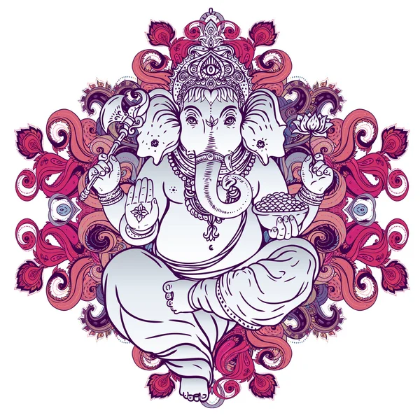 Hindoe Heer Ganesha. — Stockvector