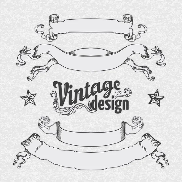 Vintage tasarım öğeleri kümesi: şeritler.