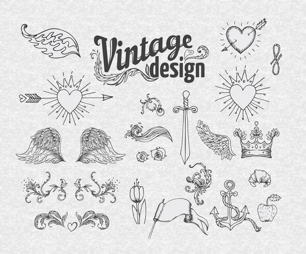 Conjunto de elementos de diseño vintage: Cintas . — Vector de stock