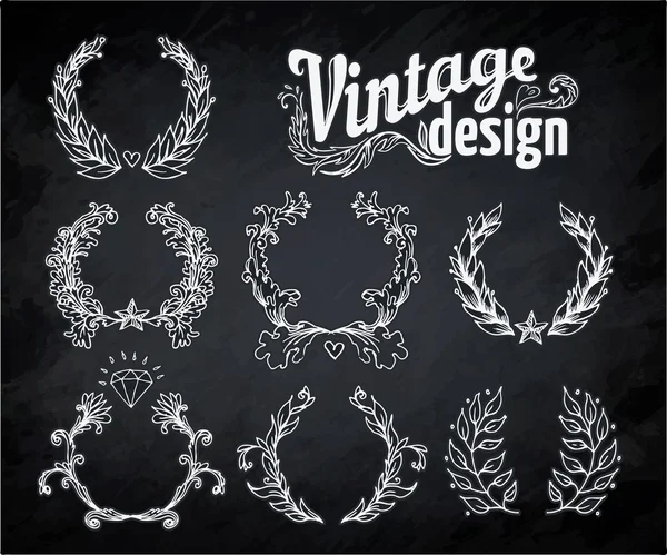 Elementi decorativi di design vintage — Vettoriale Stock