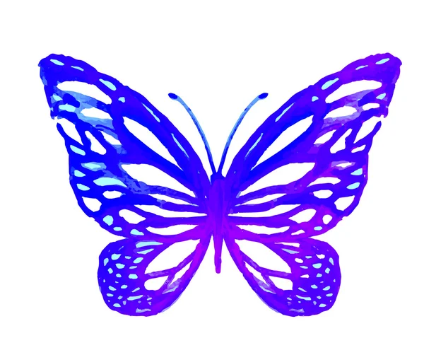 Mariposa acuarela aislada en blanco — Vector de stock