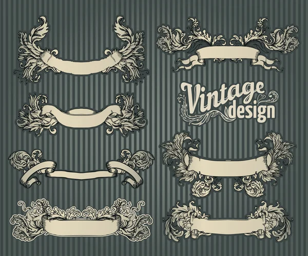 Conjunto de elementos de design vintage — Vetor de Stock