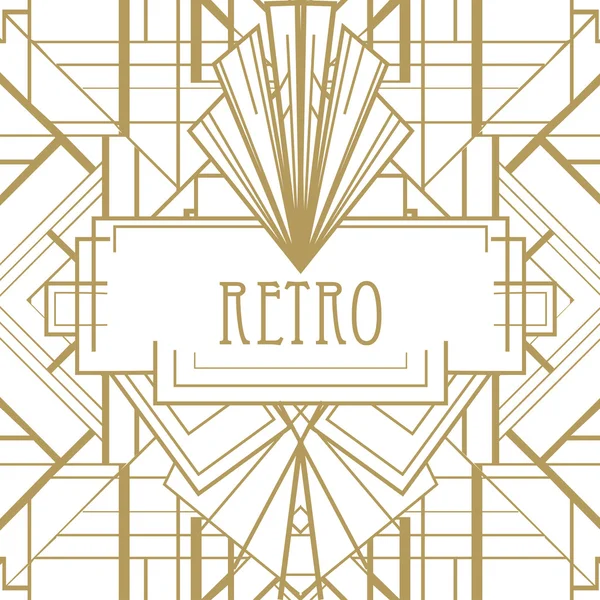 Art deco geometriska retro mönster — Stock vektor