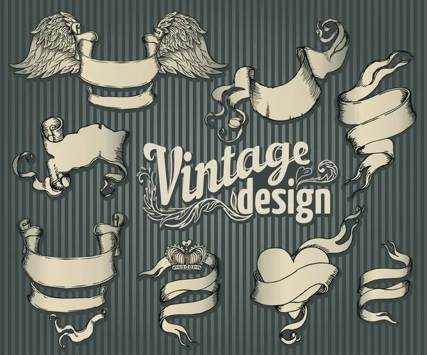 Vintage ontwerp elementen set. — Stockvector