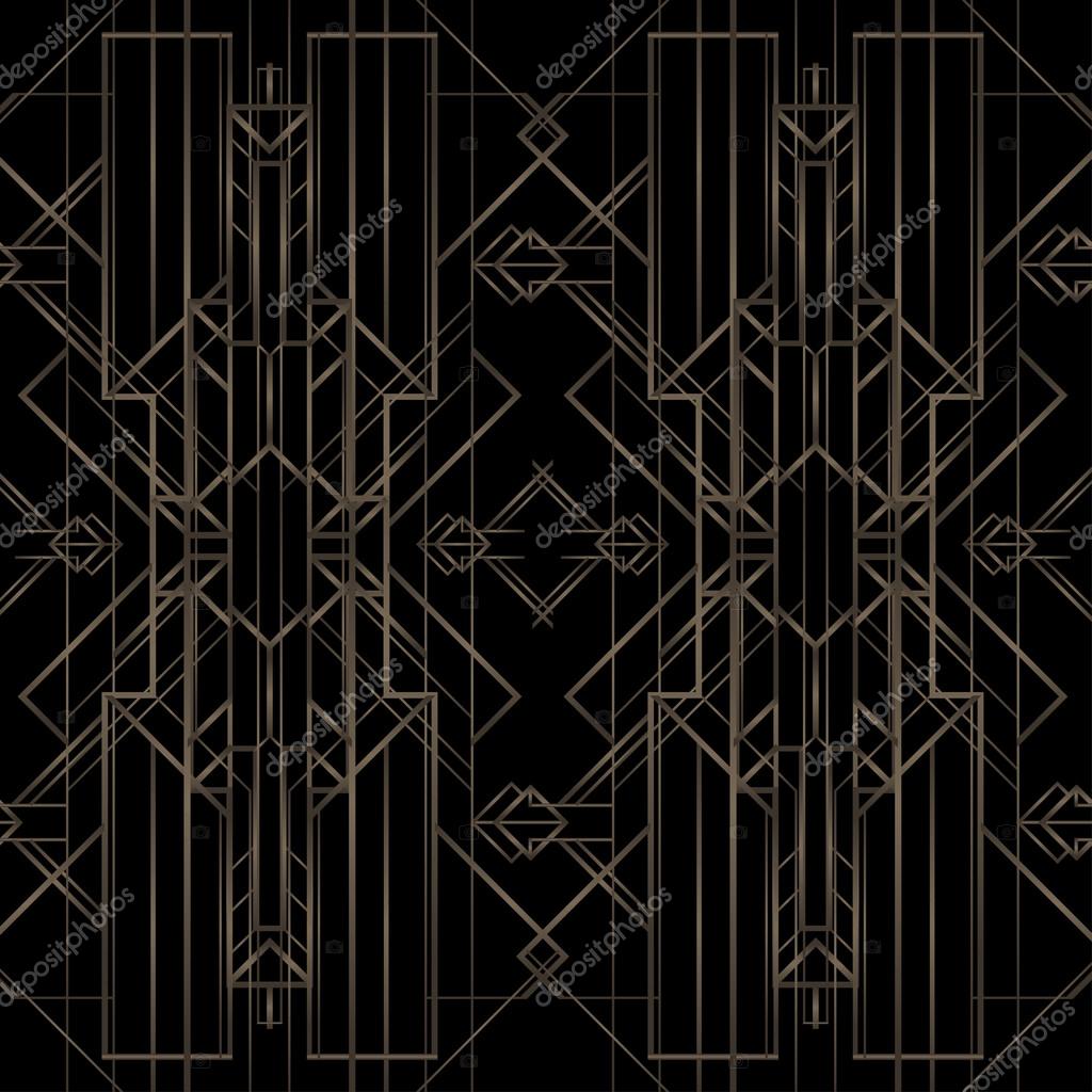 Art deco geometric retro pattern — Stock Vector © vgorbash #80389388