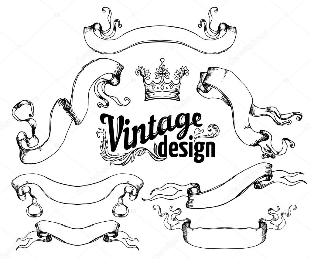 Vintage design elements set.