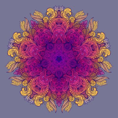 Mandala. Vintage yuvarlak desen