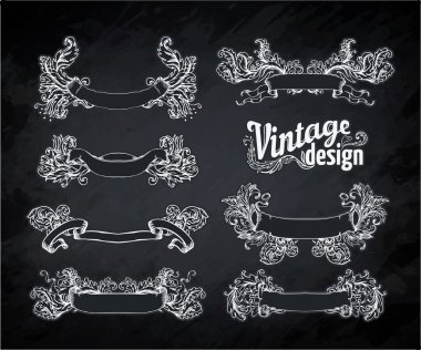Vintage dekoratif tasarım öğeleri