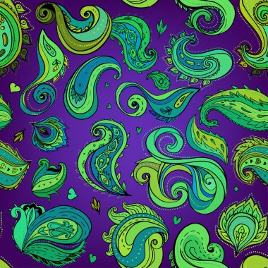 Çiçek Hint desenli Seamless Modeli