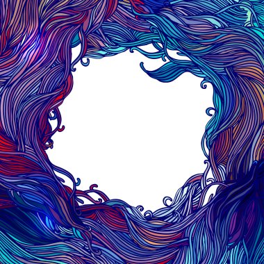 Saç veya dalgalar desenli dekoratif çerçeve.
