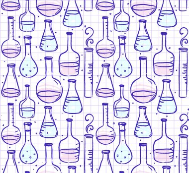 Okula geri: test tüpleri desen