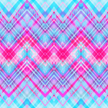 retro renkleri etnik zikzak desen