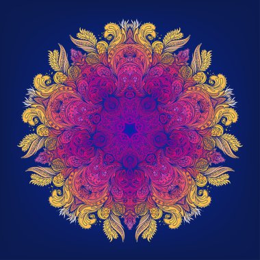 Mandala. Vintage yuvarlak desen