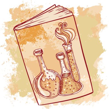 laboratuvar test tüpleri bir kitabın kapağında