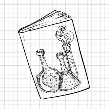 laboratuvar test tüpleri bir kitabın kapağında