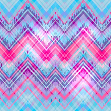 retro renkleri etnik zikzak desen