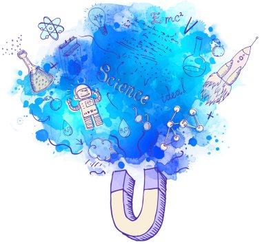 Bilim laboratuarı nesneleri mıknatıs ile