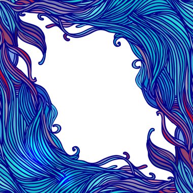 Saç veya dalgalar desenli dekoratif çerçeve.